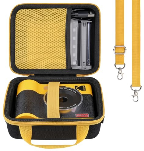 Khanka Hard Case for Kodak Mini Shot 3 ERA Instant Camera,Photo Printer | Compatible with Kodak Mini Shot 3 ERA Instant Camera,Photo Printer;EVA shell,Velvet Interior,Yellow Zipper,Case Only