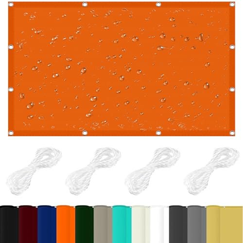 Sun Segel Sonnensegel 1.5 x 4 m 98% UV Schutz Sonnensegel Befestigen Ohne Bohren mit Ösen Und Kordel,Ohne Bohren für Balkon Terrasse Garten Camping, Orange