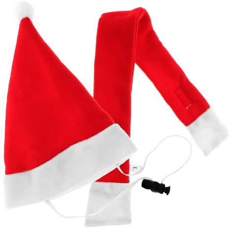 INOOMP 2st Weihnachtsmütze Für Haustiere Katze Weihnachtsschal Weihnachtsmann-kostüm Für Haustiere Weihnachtsmütze Schal Feiertagswelpenhut Weihnachtsmantel Für Winterschals Rot
