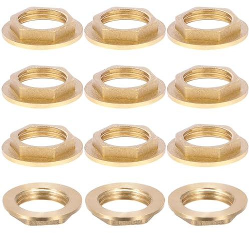 Contre Écrou Laiton à Plateau G1/2 Bride Femelle en Laiton 12PCS Raccord de Tuyau Hexagonal Ecrou Conservateur Écrou Hexagonal pour Robinet Sanitaire pour Salle de Bain Lavabo Sanitaire
