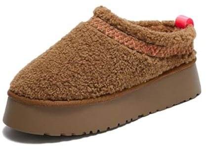 SincereWay Pantofole Con Piattaforma Invernale Da Donna Pantofole Corte Con Caviglia Ispessita Stivali Piatti Foderati Di Pelliccia Pantofole Calde Da Interno E Da Esterno