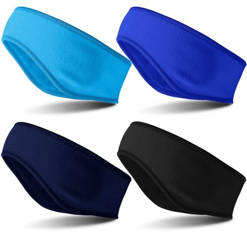 BBTO 4 Pcs kids ear muffs Winter Ear Warmer Fleece Headband for boys Child Outside Sporting Running(Fresh Color)