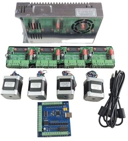 CNC mach3 USB 4 Axis Kit, 4pcs TB6560 stepper driver+ mach3 USB stepper motor controller board+ 4pcs nema17 motor +power supply
