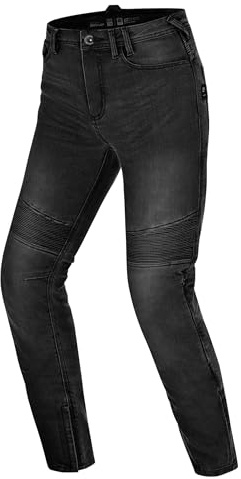 SHIMA Zenith motorcykeljeans dam godkända knäskydd GFLEXX motorcykelbyxor rustning textil justerbart skydd knän förstärkt luftflöde stor storlek elastisk (dam, svart, 30/32)