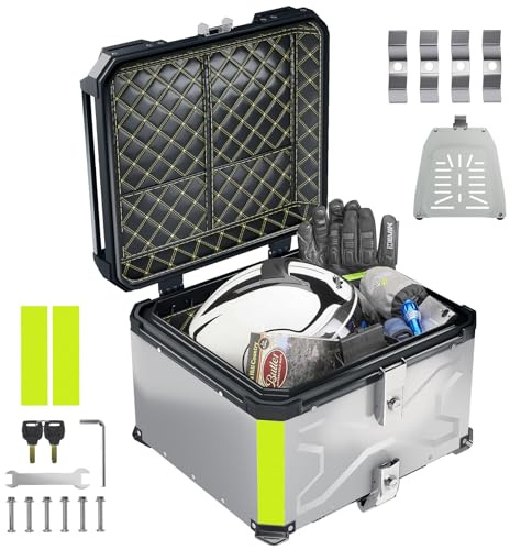 Top Case Moto Universale 45L/57L Valigia Moto Caschi in ABS Spessore con Lucchetto, Impermeabile e Antipolvere, Base+Liner+Backsplash, Adatto per BMW R1200GS/R1250GS ADV (C-55L)