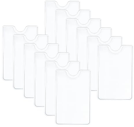 Cryluxial 12 Transparente Kartenhülle Hartplastik – EC Karten Schutzhülle, Kreditkartenhülle, Bankkarten Schutzhülle, Ausweishülle, Scheckkartenhülle, Karten Organizer für Geldbörse