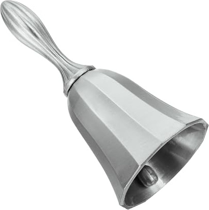 QUARKZMAN Campanello Manuale Sonoro 1.85 Pollici Campanello Servizio Cena Matrimonio Campanello Vintage Lega Lucidato Per Ristorante Anziani Comodino Meditazione Argento