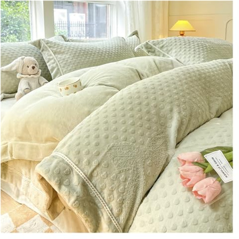 Bedding Sets Comforters Set Duvet Cover 4 Piece Bedding Soft Microfibre Duvet Cover Winter Plush Duvet Cover Set Sheets Shams Bedskirt Coverlet Pillowcases Quilt