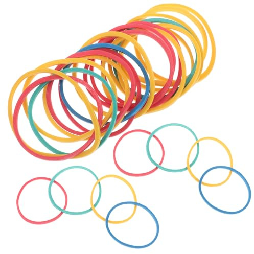 GARIOUANS 30Mm Colored Rubber Bands 60Pcs Mixed Small Elastic Rings for Office School and Industrial Use – 3 Packs of 20Pcs Binding and Dye Bands