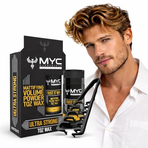 MYC Mattifying Volume Powder 20g – Strong Hold Haarpuder – Sofortiges Volumen & Mattes Finish – Profi Styling für Männer & Frauen (Ultra Strong+Styling Kamm)