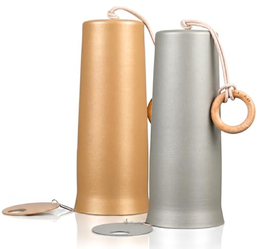 Heola Klangspiel 2er Set - Aluminium Windspiel für Balkon, Garten, zu Hause - wetterfest mit melodischen Klängen (freie Klangwahl)