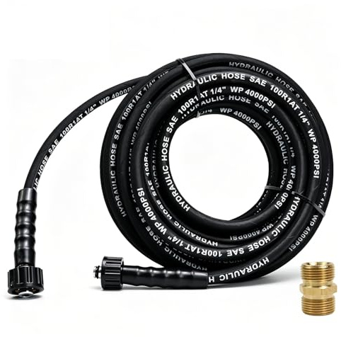 20 m Hochdruckreiniger Schlauch M22 x 1,5, 276 bar Hochdruckreiniger Verlängerungsschlauch, Gummischlauch mit Stahlgeflecht, knickfester Hochdruck-Ersatzschlauch mit M22x1,5 mm männlicher Verbinder