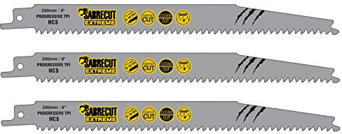 3 x SabreCut SCRS2345X_3 200mm 6-10 TPI S2345X Lame per sega universale per legno molto veloci compatibili con Bosch Dewalt Makita e molti altri