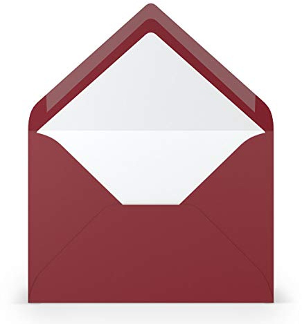 PAPERADO 25 Briefumschläge DIN B6 Rosso gerippt Dunkel-Rot - 100 g/m² Kuvert Ohne Fenster 17,8 x 12,5 cm - Umschläge mit Nassklebung spitze Klappe