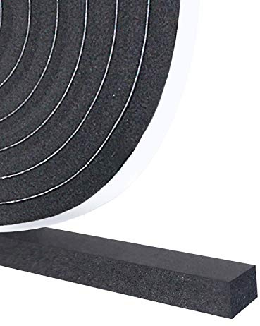 Ruban isolant en mousse auto-adhésif, ruban en mousse anti-intempéries, bande isolante de porte, insonorisé, anti-collision, antichoc(12 mm (L) x 12 mm (l) x 4 mm (L)