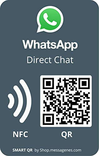 MESSAGENES | 1x WhatsApp-Aufkleber für Ihr Unternehmen | MultiAccess mit QR und NFC | Mehrsprachig | Langlebige Premium-Materialien | im Schaufenster zu installieren, Vitrine Ihres Ladens