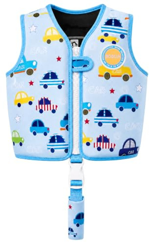 Boglia Chaleco de Natación para Niños Pequeños, Flotadores Traje de Baño Flotante con Chaleco de Flotación con Correa de Seguridad Ajustable Unisex