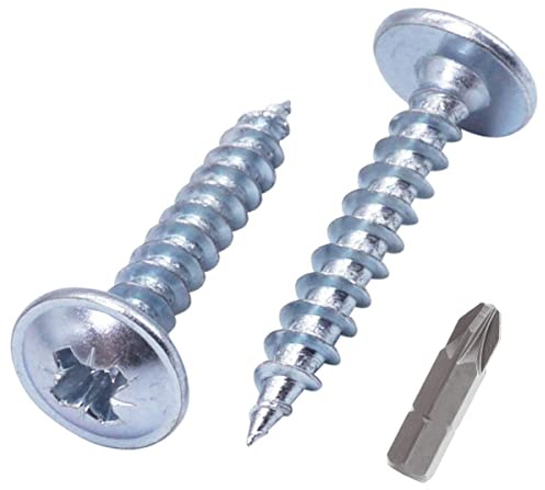 (förpackning med 50 st) Zinkpläterat stål 6,0 x 35 mm träskruvar, metallskruvar, modifierat takhuvud, självgängande (50, 6,0 x 35 mm)