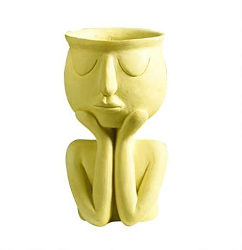 Macetas de Jardín Soporte de maceta, la cara del pensamiento humano, plantas de cerámica doméstica, macetas, jarrones, canales de flores, soportes de decoración de escritorio Contenedores de plantas