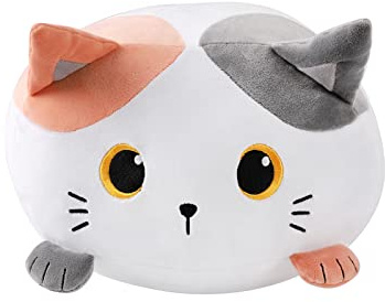 I-TOTAL® - Söt dekorativ kudde för säng/mjuk soffa, söt djuravslappningskudde för vardagsrum (ORANGE CAT)