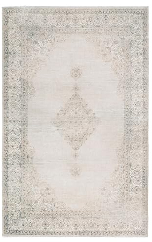 Kelim Vintage Teppich Wohnzimmer Sand 195 X 280 cm - Moderner Kurzflor Teppich - Super Soft