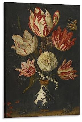 Balthasar Van Der Ast Art Print Poster Floral Botanical Still Life Poster Gifts Canvas Painting Poster Wall Art Decorative Picture Prints Modern Decor Framed-unframed 20x30inch(50x75cm)