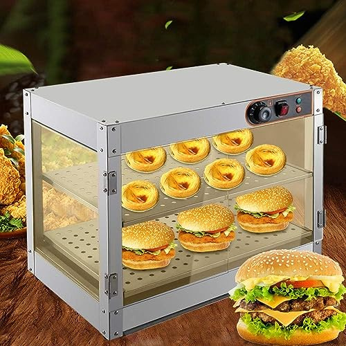 Warmhaltevitrine Speisenwärmer Heiße Theke Wärmebehälter Warmhaltetheke 30-85°C hergestellt aus 304 Edelstahl, Es kann in verschiedenen Kantinenumgebungen verwendet Werden 61 x 38 x 51 cm