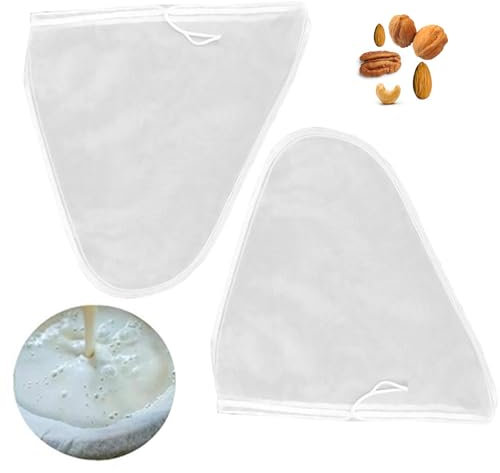 2 piezas Telas Filtrantes, Bolsas de Colador, bolsas de leche de nueces de Malla Fina, Reutilizables, Ideales para Colar Queso, Tofu, Jugo, etc (30 x 30 CM)