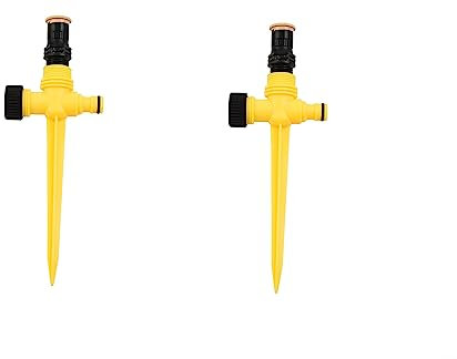Garden Lawn Sprinkler 360 Degree Rotating Water Sprinkler System Sector Sprinkler Lawn Sprinkler Settings 90°-180°-360° 265 x 105 x 25 mm for Watering Plants Flowers and Vegetables (2PCS) (2PCS)