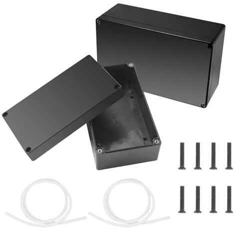 2 Stück Abzweigdose Verteilerdose IP65 Wasserdichte Abzweigkasten Aufputz | 158 x 90 x 60 mm Verteilerdose ABS Leergehäuse kunststoff klein für Feuchtraum Elektrische Box Schwarz