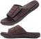 ONCAI Mens Sandals Adjustable Straps Orthotic Plantar Fasciitis Open Toe Athletic Sport Slides with Soft Comfy Arch Support Footbed Brown Size 11