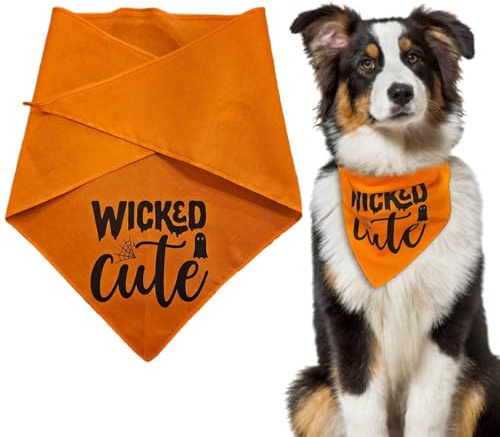Hund bandanas halloween, halloween hund bandana | halloween hundhalsduk | Justerbar passform, andas, slitstark, halloween husdjurs bandana för alla årstider, små och medelstora