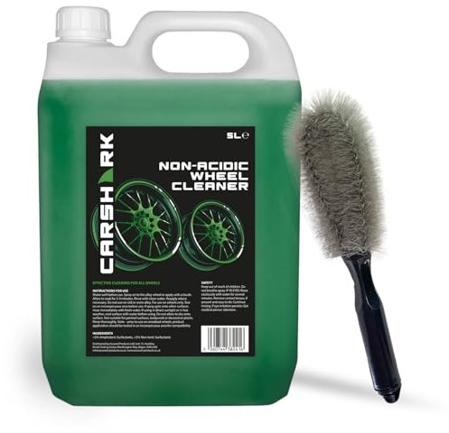 CARSHARK Wheel Cleaning Kit, Non Acidic Wheel Cleaner 1 x 5 L and 1 x Wheel Brush (Black)