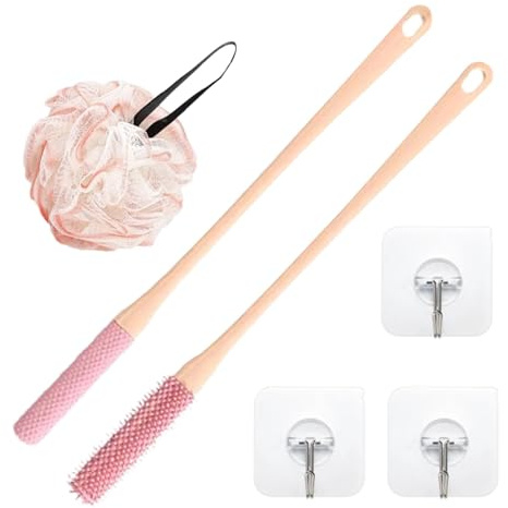 Fingerbürsten mit langem Griff, effizienter Applikator für Finger mit langem Griff, ergonomischer Peeling-Lotion-Applikator für weiche Füße, Reinigungsbürste für Finger mit langem Griff