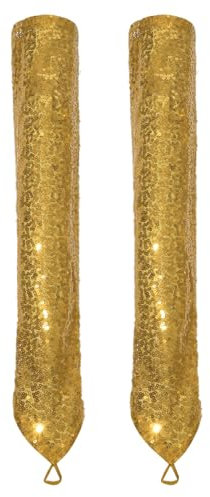 CHICTRY 1 Paar Glitter Handschuhe Ellenbogenlange Fingerlose Handschuhe Glitzer Tanzhandschuhe Halloween Cocktail Cosplay Zubehör Gold One Size