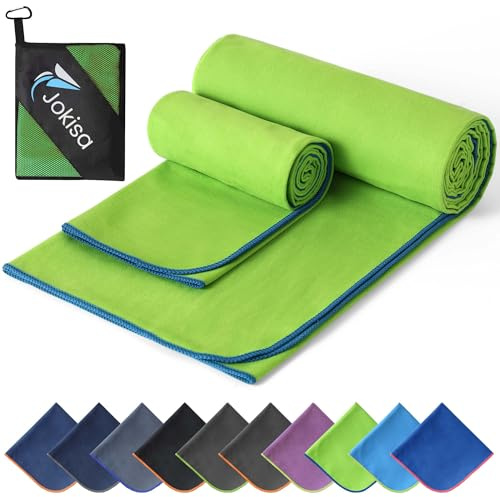 2 Stück Microfaser Handtücher Set (180x90cm Badetuch Groß+100x50cm Sporthandtuch), Schnell Trocknend und Kein Sand Strandhandtuch, Mikrofaser Handtuch für Fitness, Strand, Fitnessstudio, Camping