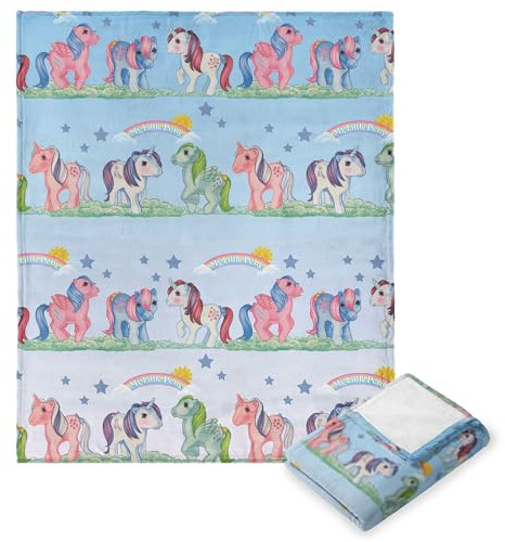 NORTHWEST Hasbro My Little Pony, Retro Rainbows, Silk Touch Throw Blanket, 50 x 60 Inches
