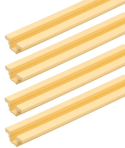 cyclingcolors 4x Rail de guidage 1 mètre pour porte coulissante en plastique Meuble Ferrure Guide Coulisse Glissière Insert Garniture Placard Armoire Dressing, beige