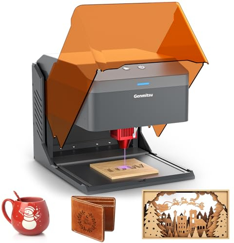Kiosk 10W Laser Engraver, Light Weight & Portable Laser Engraver Machine, Home Laser Cutter with Acrylic Enclosure for DIY Wood/Leather/Metal, 3.9 x 3.9inch Engraving Area, Laser Safety Class 1