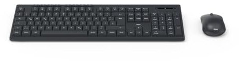 Hama WKM-200 Radio Kit Souris + Clavier Allemand, QWERTZ Noir