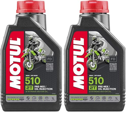 Motul 104028 510 2T Huile pour Moto à Moteur 2 Temps 1 L (Lot de 2)
