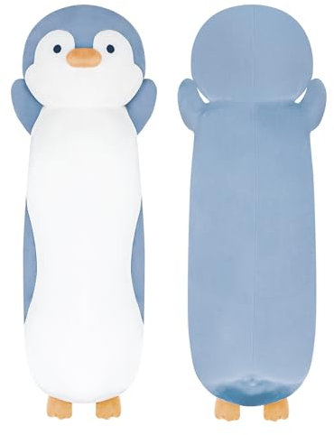 Dalmao 90 cm Long Penguin Plush Cushion, Blue Penguin Soft Toy, Cuddly Toy, Cute Plush Toy, Sleeping Pillow, Gifts for Children, Birthdays, Easter