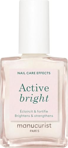 Manucurist Active Bright - Smalto Rinforzante Unghie Trattamento Riparatore - Vegan & Made in France - Smalto Indurente Rinforzante Unghie, Smalto Trasparente Unghie Bianco Latte - Regalo Donna