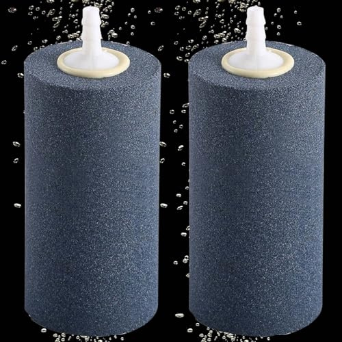 Luftsten för akvarium, 2 stycken 10 cm stora luftbubblor diffusör Airstones, 4 mm/6 mm slang, anslutbar, akvarium bubbelsten, syresten bubblare för damm och akvarium fiskdamm