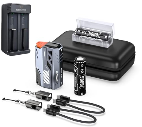 Vyvylabs Power Bank Abnehmbarer Akku SchnellladegeräT 22.5w 10000mAh Zwei-Akku-Pack Mit C-C＆C-L Kabel, Tragbares LadegeräT FüR Smartphones, Handys, Tablets