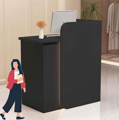 Gguwug Petit comptoir d'accueil Moderne de Réception Secrétariat, Comptoir Accueil Moderne Petit Support de Caisse, Tiroirs et Armoires Verrouillables à la Réception Cadre Robuste Meuble de Bureau