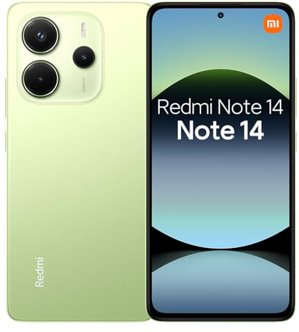 XIAOMI Redmi Note 14 Smartphone, 8+256GB, NFC,Verde, Sistema de cámara AI 108MP, Batería de 5500mAh, Pantalla de cuidado ocular 120 Hz, Funciones AI (con cargador incluido)