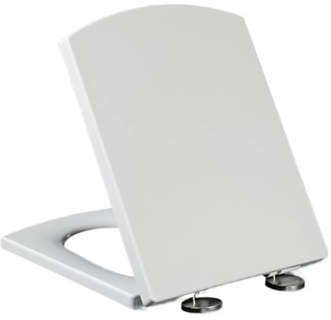 Copriwater, sedili WC con Chiusura Ammortizzata, Bianchi, Coperchio a sgancio rapido