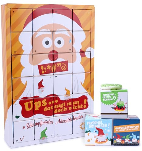 Lustiger Adventskalender 2025 Weihnachtskalender für Kinder und Erwachsene | witzigen Schimpfwörtern und spaßigen Süßigkeiten, als DIY Kalender geeignet, Geschenkidee für Weihnachten und Adventszeit