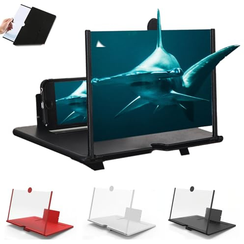Phone Screen Magnifier, Screen Magnifier for Smartphone, Pull Out Phone Screen Amplifier, Mobile Phones Magnifying Screen 10/12/14 inch, for Iphone, Android (Black, 10in)